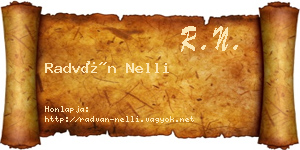 Radván Nelli névjegykártya